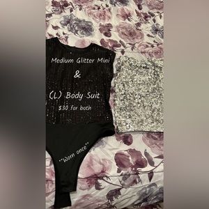 L body suit/M miniskirt worn once as a set!